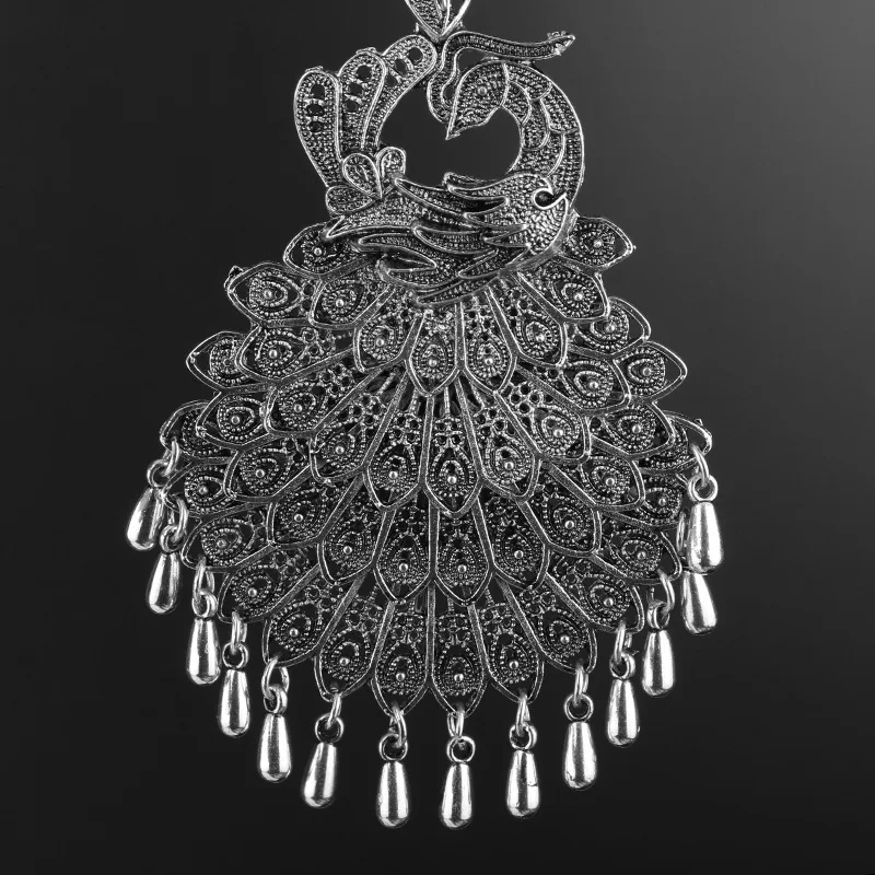 Палочки для волос в виде этнического павлина женщин Gypsy Индия ретро-колокола