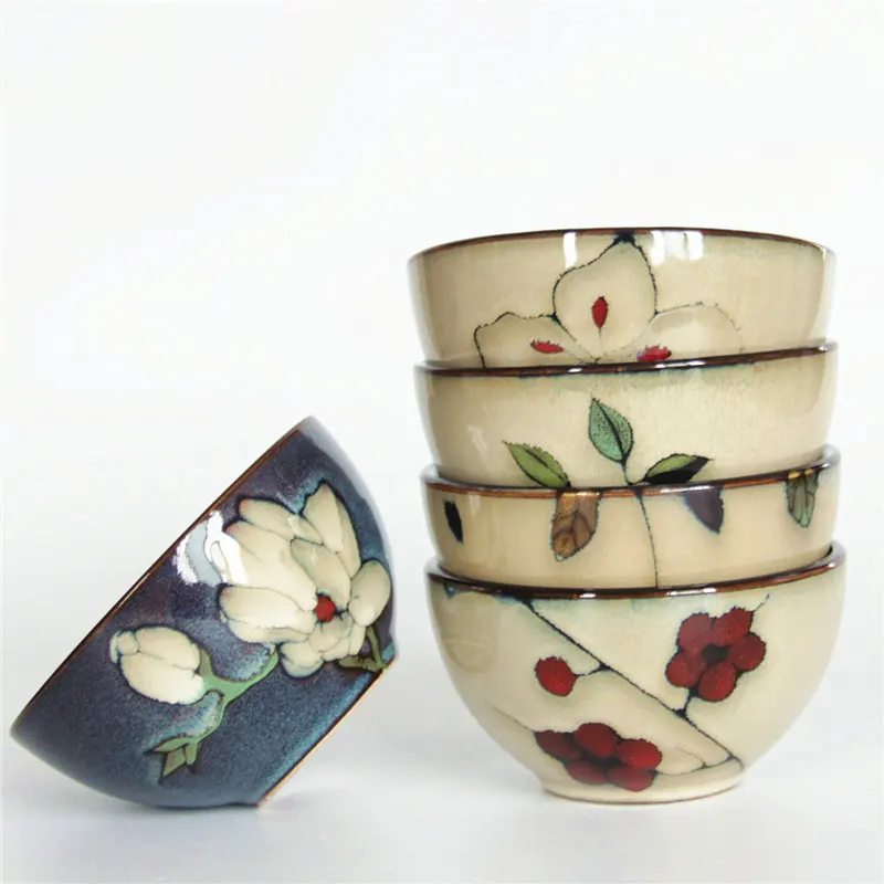 

Фарфоровая чаша EECAMAIL в американском стиле, оригинальная Бытовая чаша для риса, ручная роспись в японском стиле, меняющая глазурь обжигом