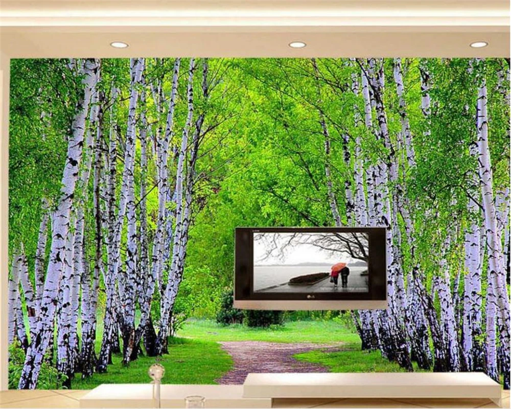 Обои Beibehang на заказ природный пейзаж Лесной проспект гостиной фотообои 3d behang |