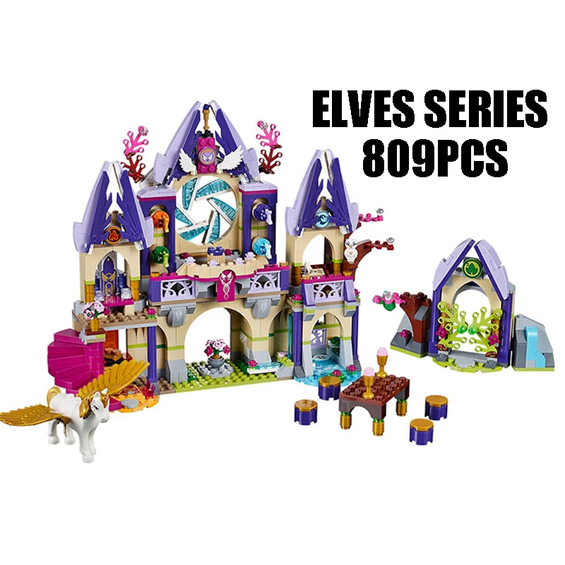 Совместимость с Lego эльфы 41708 Бела 10415 809 шт. Skyra таинственный небо Статуэтка замок