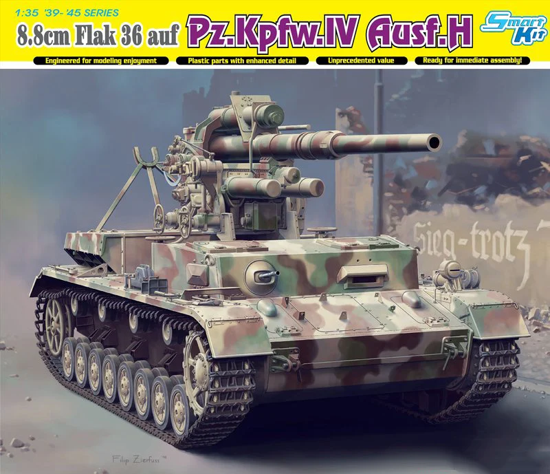 DRAGON 6829 1/35 Шкала 88 мм FlaK 36 на Pz.Kpfw.IV Ausf.H Пластиковый Набор для моделирования |