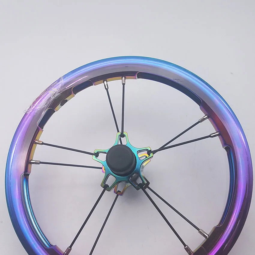 1 pair 12 inch bike wheel for balance bike 85mm 95mm sliding bicycle wheel for kids children high quality rainbow colorful