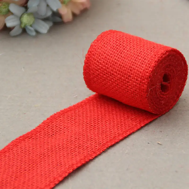 6 см широкая Джутовая Ткань в рулоне красочные DIY ручной работы для свадебной вечеринки ремесла льняная лента из мешковины швейная одежда