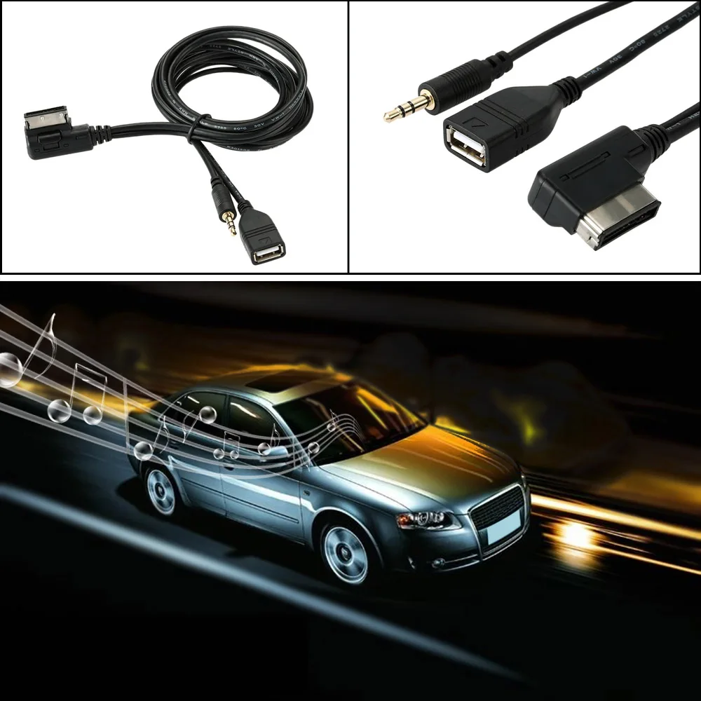 KKmoon музыка AMI MMI интерфейс USB зарядное устройство 3 5 мм мини джек Aux MP3 кабель для VW