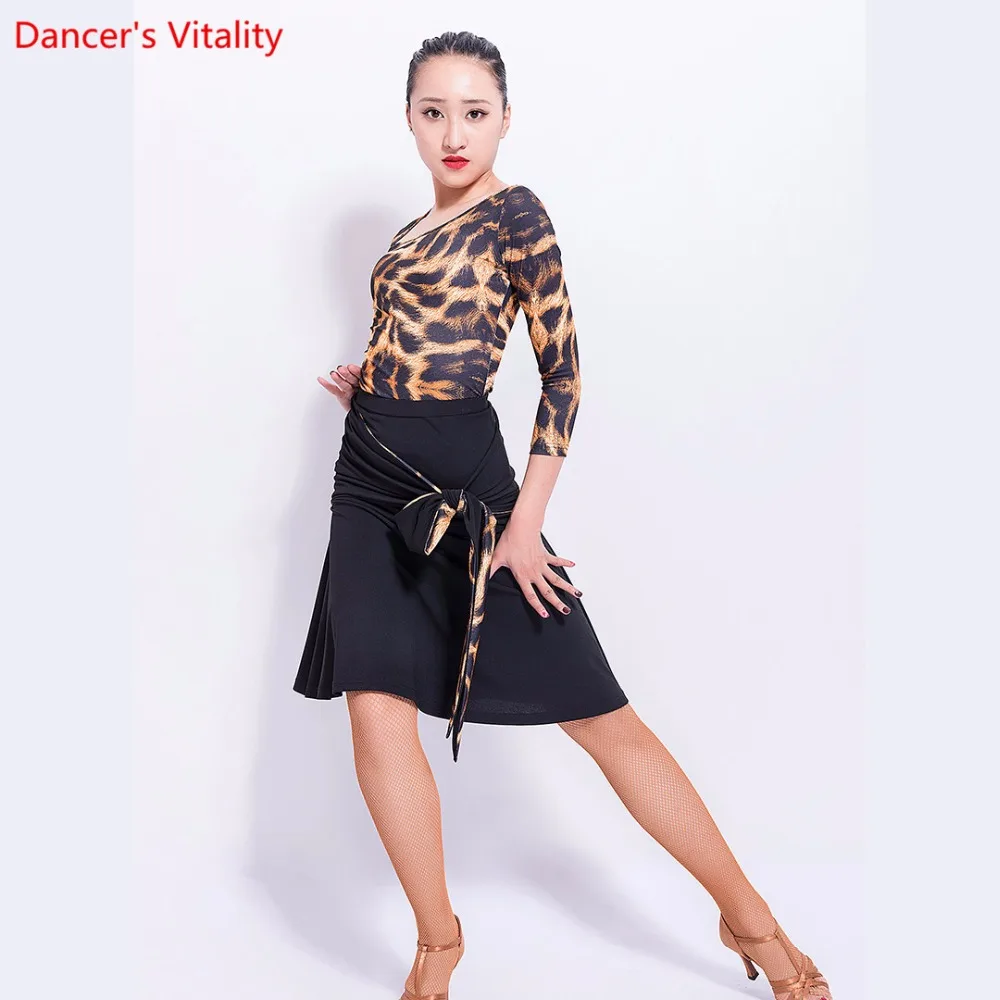 

Women Latin Dance Costumes 2018 New Lady's Dancing Practice Skirt Adult Female Latin Ballroom Waltz Dance Competiton Clothes