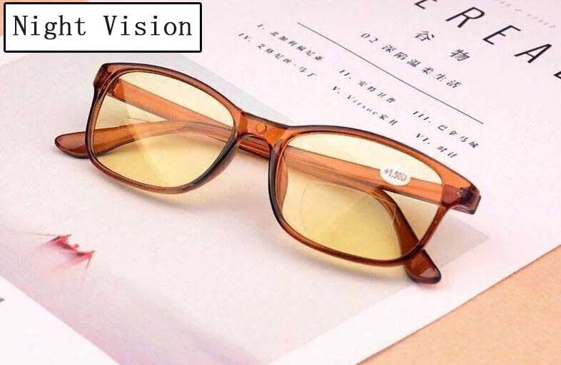 Yellow Lens Бифокальные многофокальные очки для чтения, лупа, ночное видение, взгляд рядом с дальней дальнозоркостью, очки для дальнозоркости+ 1,0 до+ 4 L3 - Цвет оправы: Yellow Lens