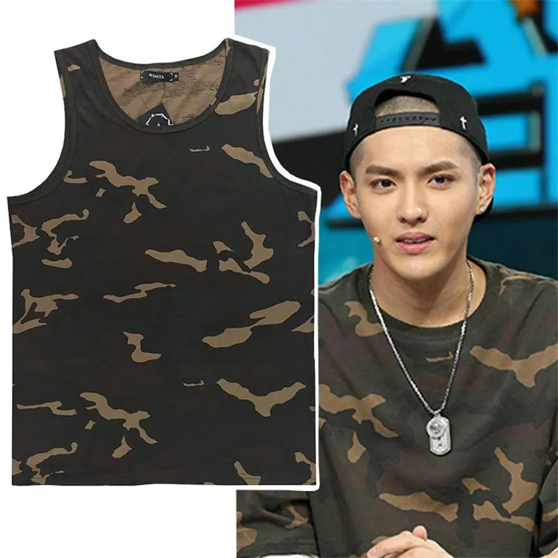 

Beach Casual Vest Men 100% Cotton Quick Drying Undershirt Boys Camouflage Uniforms Tank Tops Loose Undershirt Brand Vest Shirt