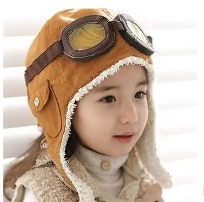 fashion Winter Fall Toddler Boy Girl Kids Black Brown Pilot Aviator Warm Cap Hat Beanie | Детская одежда и обувь