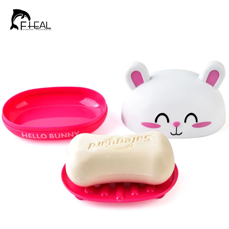 FHEAL милый кролик мыло держатель для туалетной бумаги с крышкой мыльница ванной