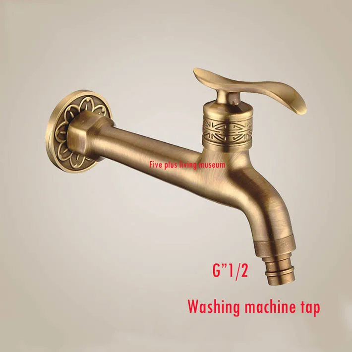 Длинный античный латунный декоративный смеситель для сада одиночный холодный