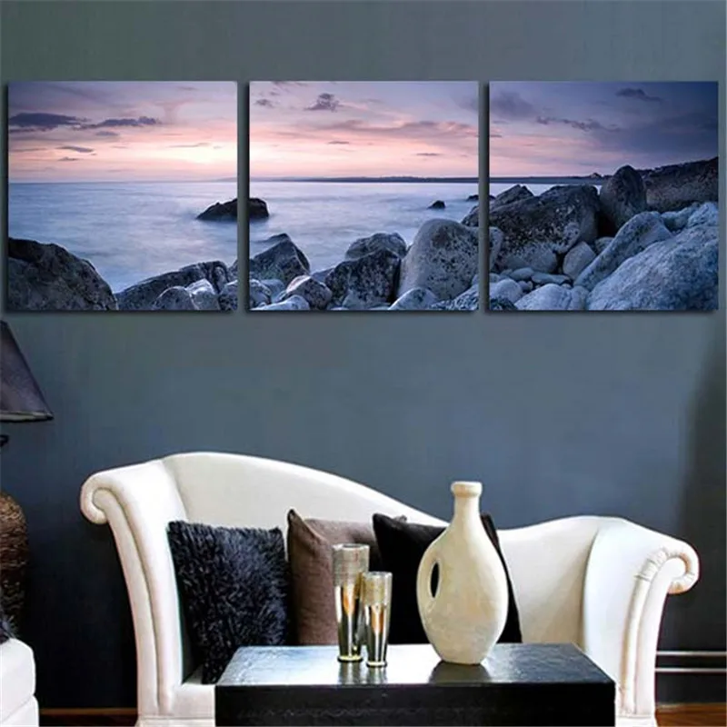 2017 3 Pieces Wall Art Canvas Picture For Living Room Stone Is Land Home Decor Poster Print Morden Painting No Framed | Дом и сад