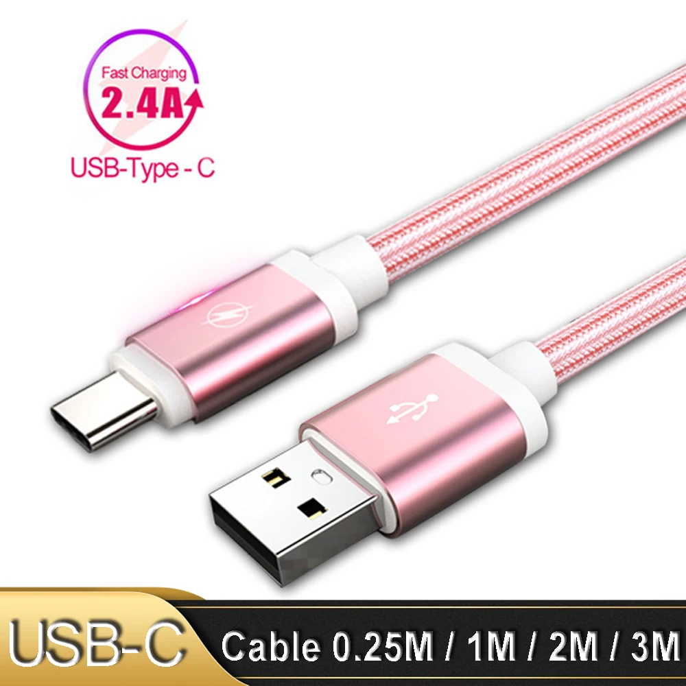 3 м usb type-C кабель для Xiao mi Red mi Note 8 Pro Red mi Note 7 Pro USB C кабель 2.4A type-C шнур USB-C кабель для Xiaomi mi 9 se 8 7