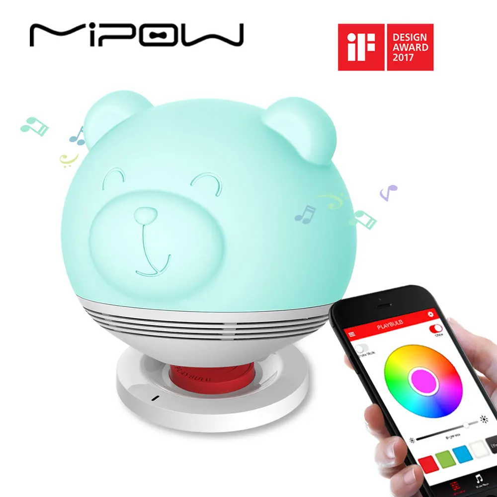 Умный светильник MIPOW Bear s колонки на День святого Валентина PLAYBULB Zoocoro Беспроводная