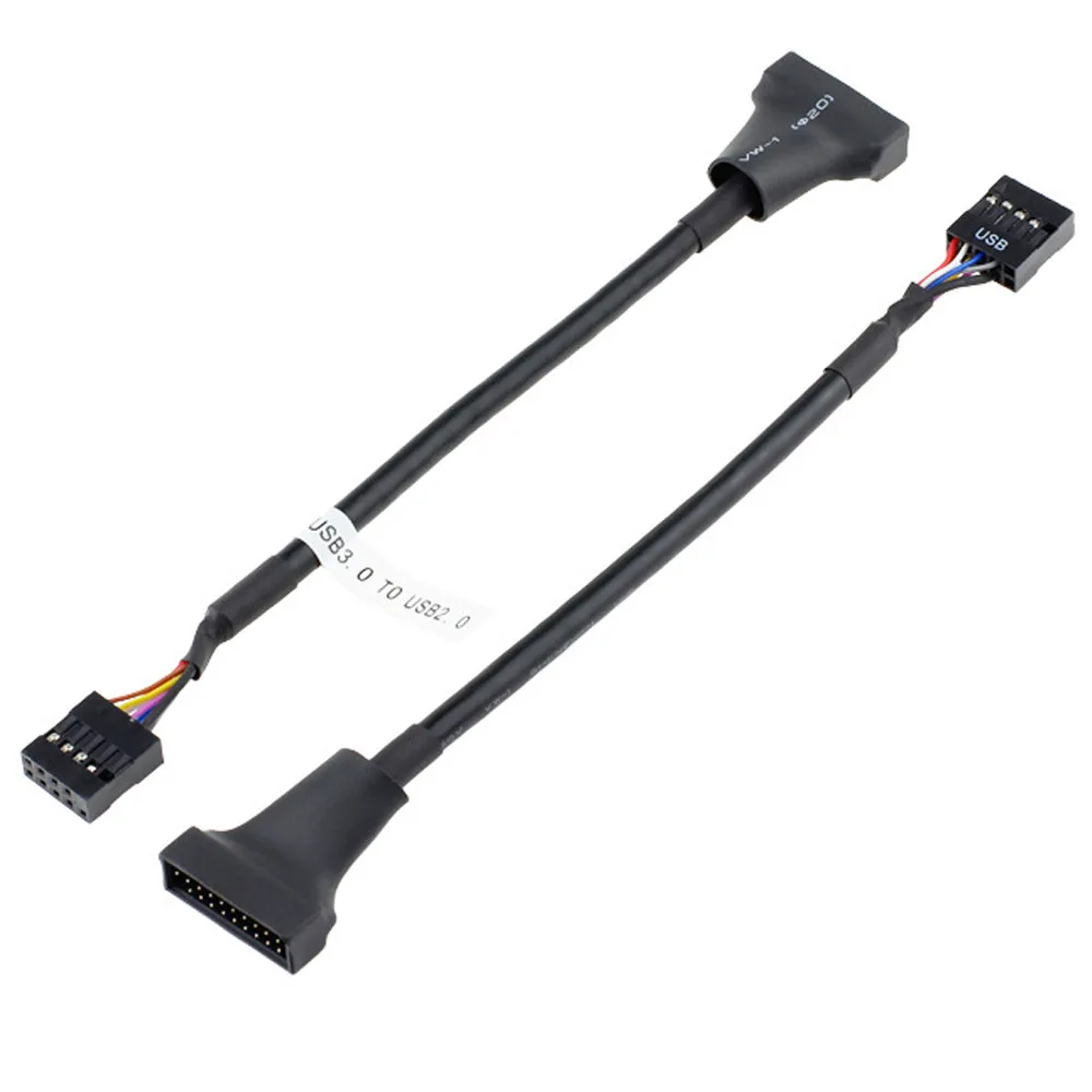 

15cm Computer Motherboard 9 pin USB 2.0 Female port to 19 pin USB 3.0 male header converter cable adapter