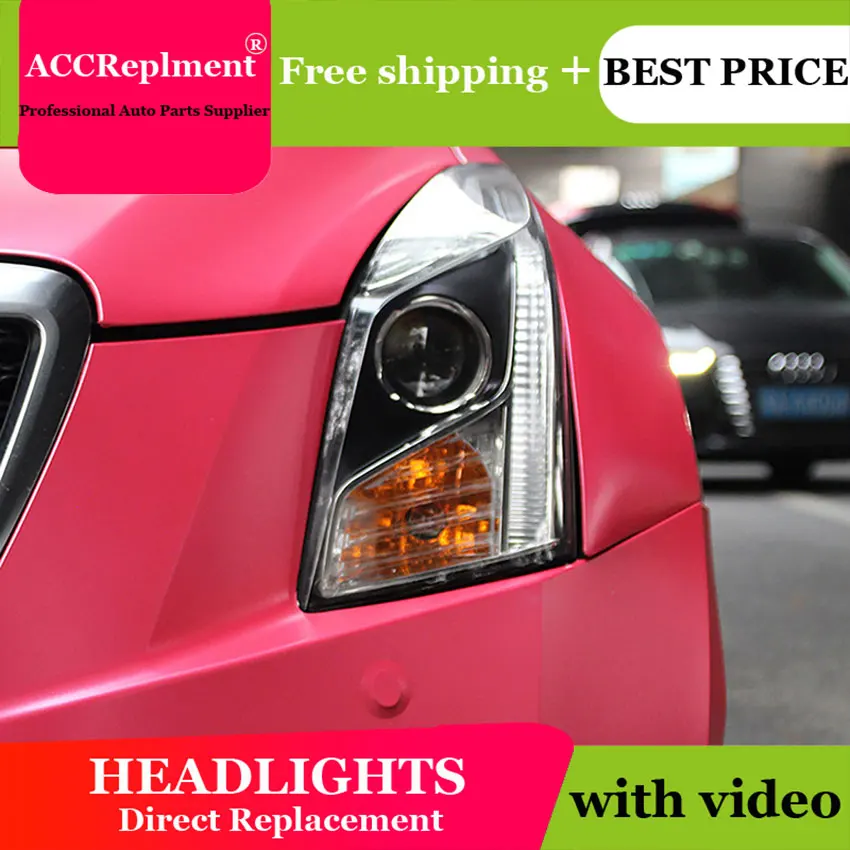 Car Styling LED Head Lamp for Cadillac ATSL headlights 2014 2016 2017 New H7 hid Q5 Bi-Xenon Lens low beam | Автомобили и