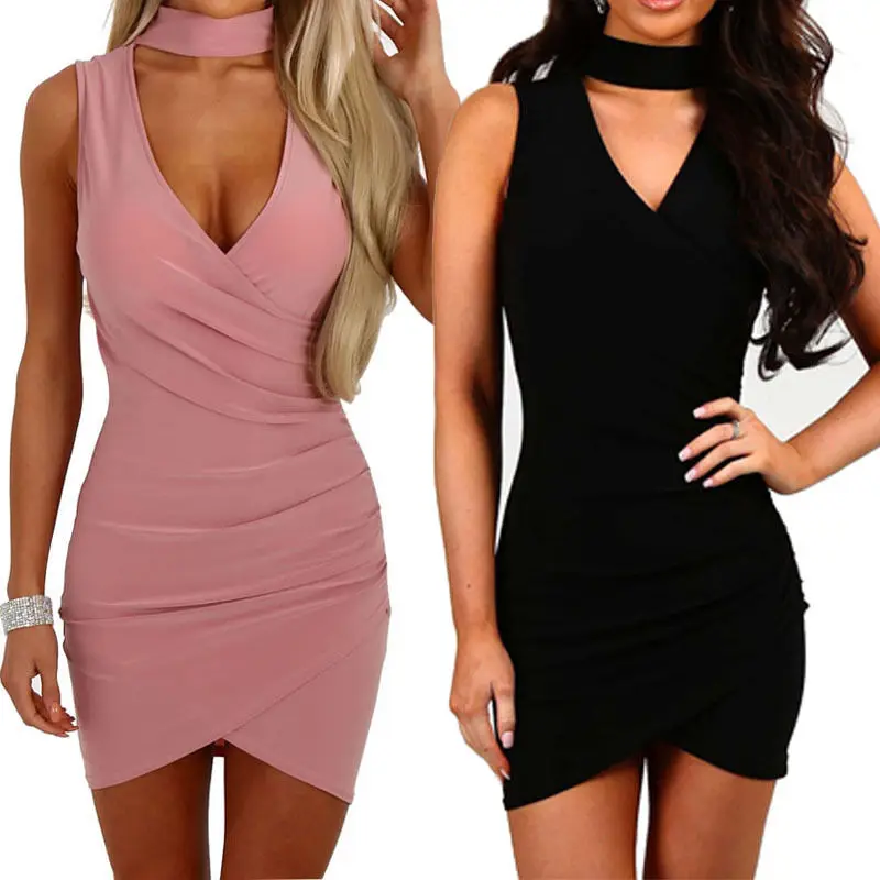 2017 модное сексуальное женское платье летнее популярное однотонное облегающее