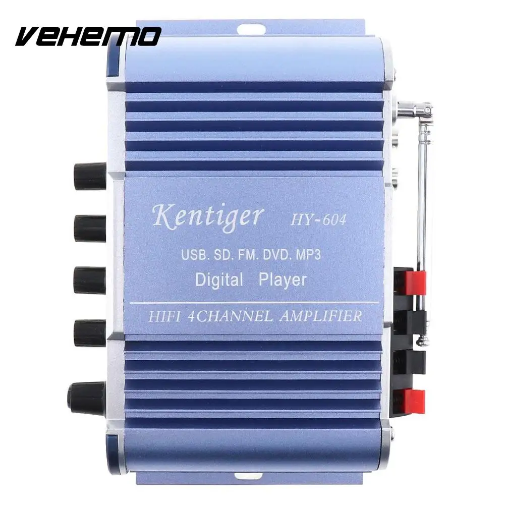 Vehemo Hi-Fi 4*41 Вт автомобильный усилитель плеер аудио мощности многофункциональный