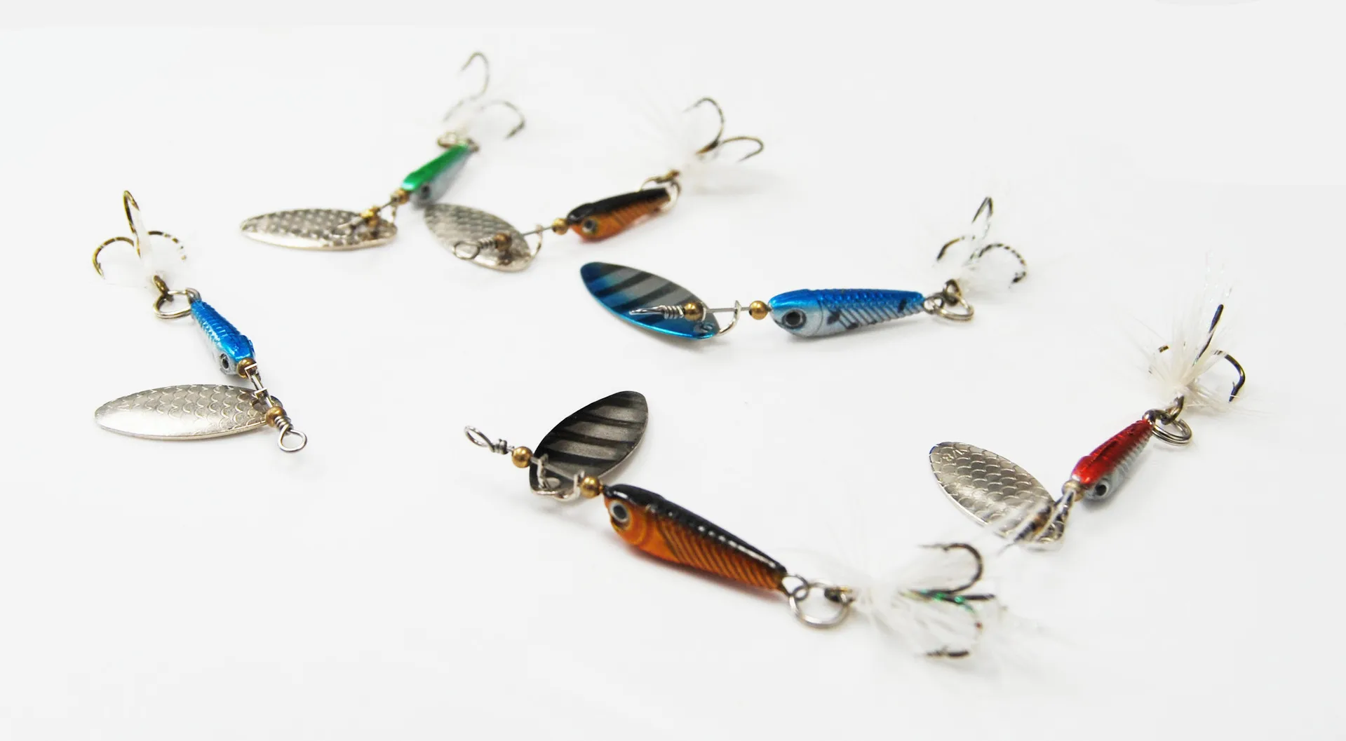 

12pcs/set Hard Metal Fishing Lures Jig Spinner Bait with Blades Fly Jigging Lure Hooks Spoon Spinnerbait Lead Fish Free Shipping