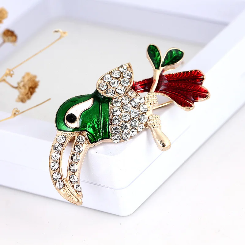 SexeMara Rhinestone Enamel Woodpecker Brooches Women's Alloy Bird Branch Brooch Pins Suits Dress Banquet Jewelry | Украшения и