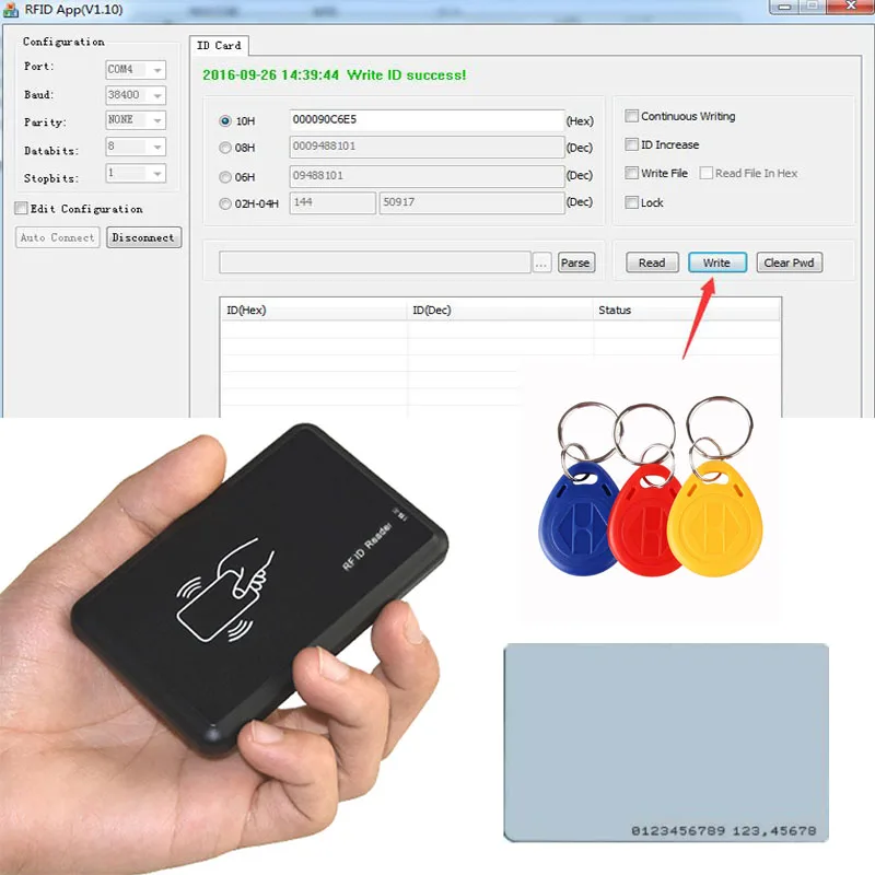 Считыватель ID карт NFC ACR122U ВЧ RFID карты и 125 кГц записывающий дублирующий клон