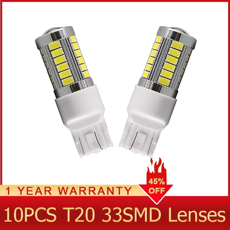 ROADOT 10x T20 с объективами 7443 7440 33 SMD Luces Led Para Авто 12V 24V Сигналы поворота для автомобиля