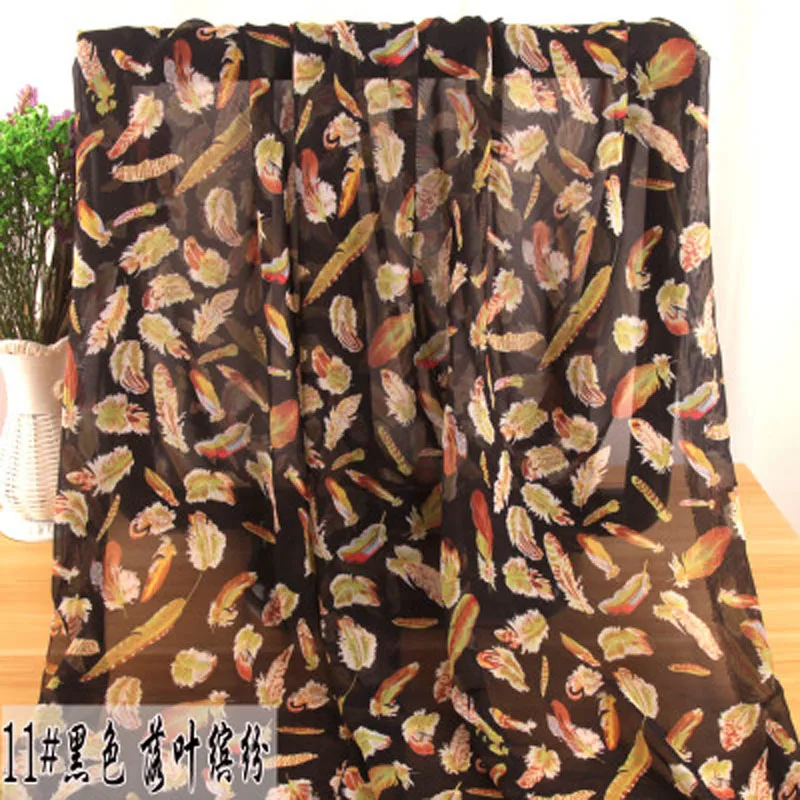 75D шифоновое платье с принтом из маленьких частей Весенне-летние платья широкими