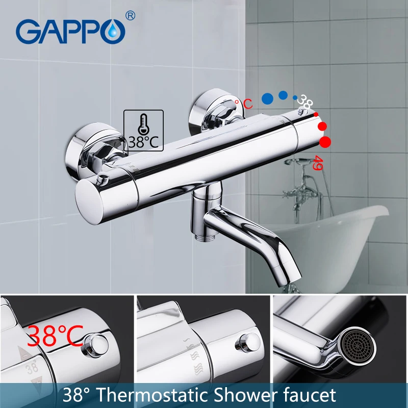 gappo thermostatic shower faucet shower faucets bathroom bathtub faucet bath shower mixer with thermostat set chrome faucet free global shipping