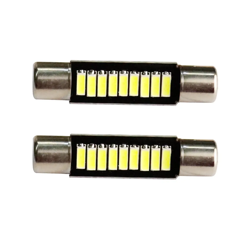 Comprar 100 Uds. Domo De Festón De Inundación T6.3 28mm 31mm 9 SMD 4014 LED Bombilla De La Vanidad Del Coche Espejo Luces Sol Visor Fusible Blanco 12V