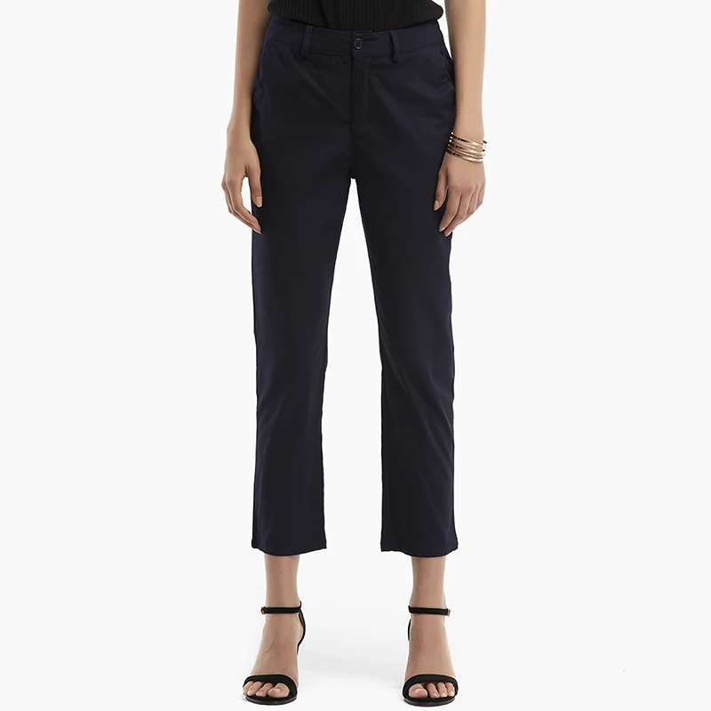 Женские осенние брюки размера плюс повседневные на пуговицах средняя талия