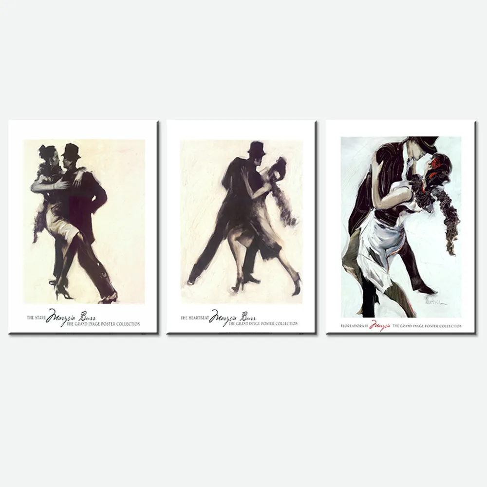 Новинка 3 шт. принт танцующей пары на холсте Современная картина маслом домашний