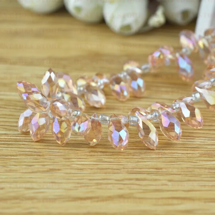Розовые подвески с огранкой бриолет 100 шт. 6х12 мм|teardrop beads|beads diybriolette pendant |