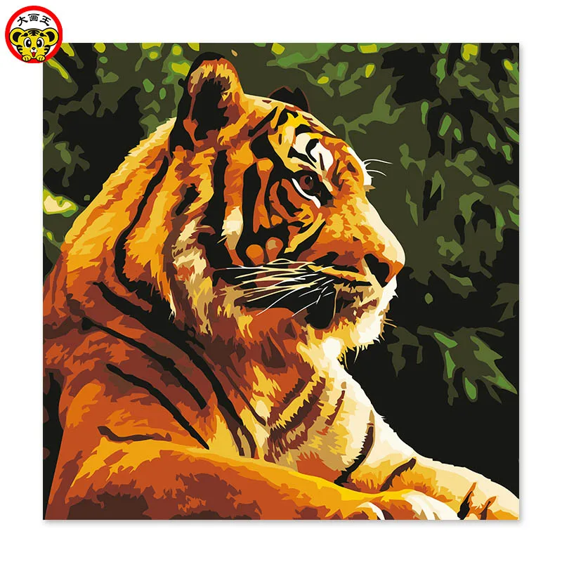 painting by numbers art paint number Domineerin tiger Decorative Draw on canvas Digital DIY Abstract Feather Tig | Дом и сад