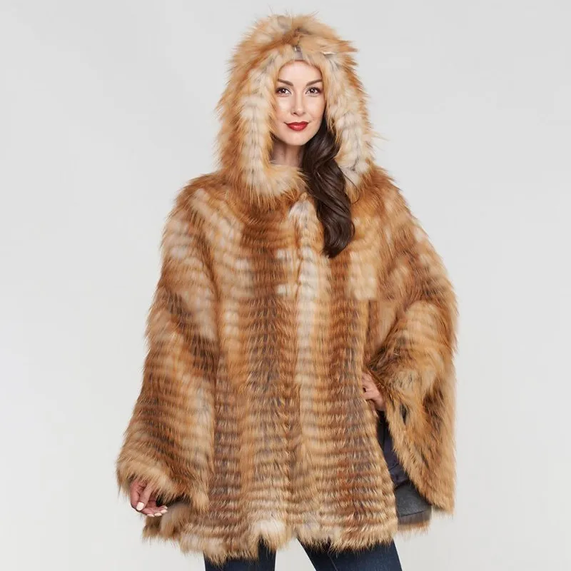 Кораллово-Красный BFFUR, Женское пальто из натурального меха лисы, пальто из натурального меха, пончо, цельные кожаные накидки в полоску, женская зимняя Модная Тонкая Шаль - Цвет: Кораллово-Красный