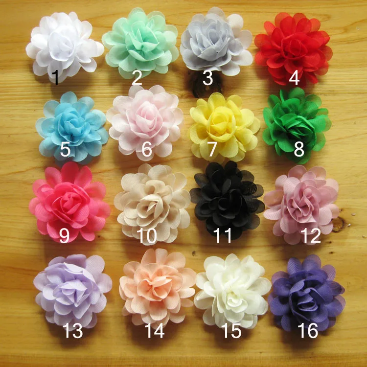 

Yundfly 10pcs/lot 2" Mini Chiffon Flowers for Children Headband Hair Clips Diy Headwear Baby Girls Hair Accessories