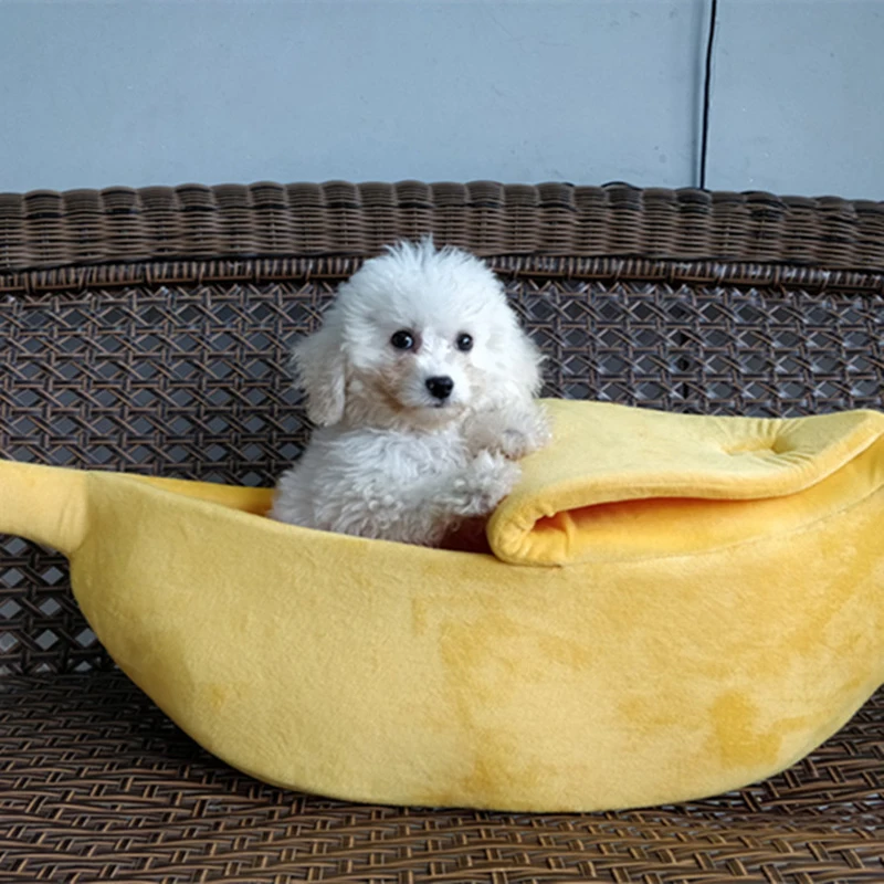 Winter Warm Cat Bed House Banana Collapsible Windproof Pet Cats Puppy Nest Soft Sponge Rest Cage Cushion for Dogs Supplies | Дом и сад