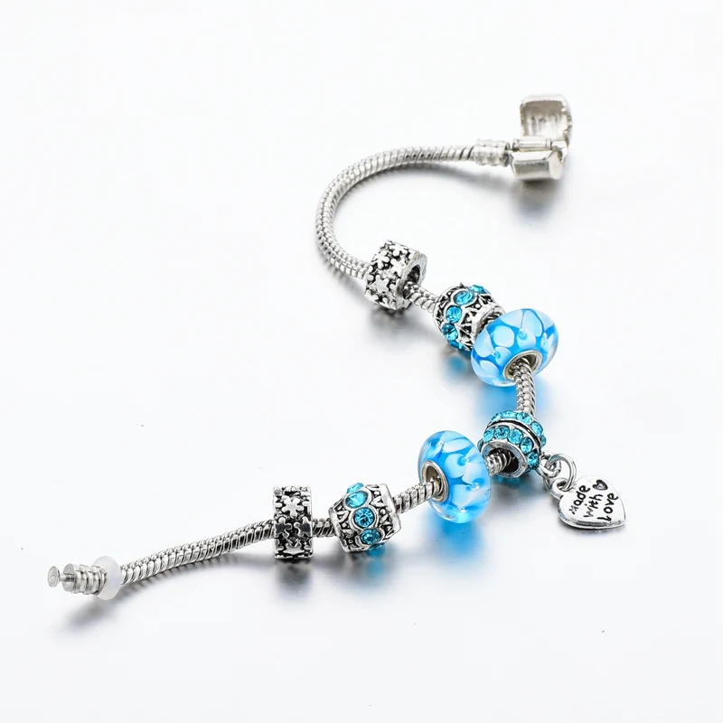 Szelam 2019 модный Европейский браслет с подвесками в форме сердца для женщин