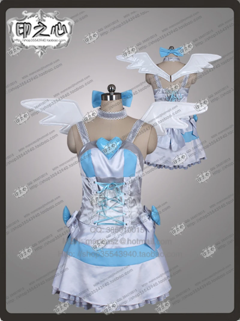 Аниме трусики и чулок белое платье униформа для косплея комплект ткань способный