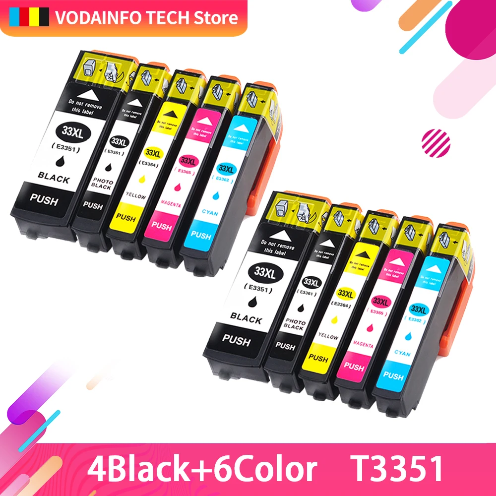 10PK 33XL совместимый чернильный картридж для принтера Epson XP 530 630 830 635 540 640 645 T3351 T3361