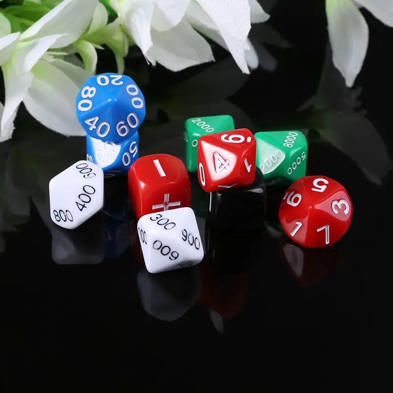 10 шт./набор D10 10-сторонние непрозрачные многогранные кубики для D &amp MTG ролевые