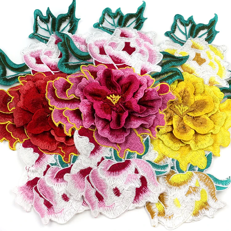 3D flowers Embroidery patch parches sew on dress coat bag applique Clothing accessories bordados para ropa DIY | Дом и сад