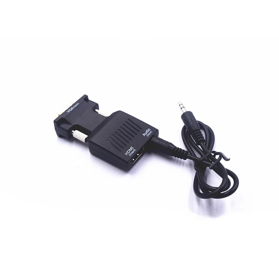 Мини-адаптер VGA-HDMI 1080P конвертер VGA 2 HDMI коннектор с аудио для ПК ноутбука проектора
