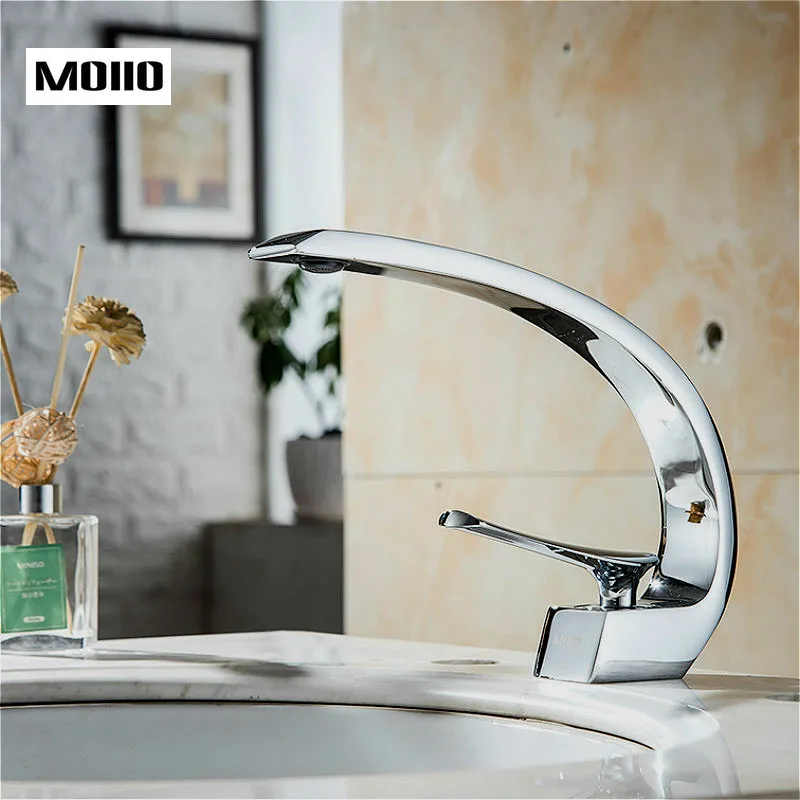 MOIIO смеситель для раковины в ванной комнате с креплением на палубе яркий
