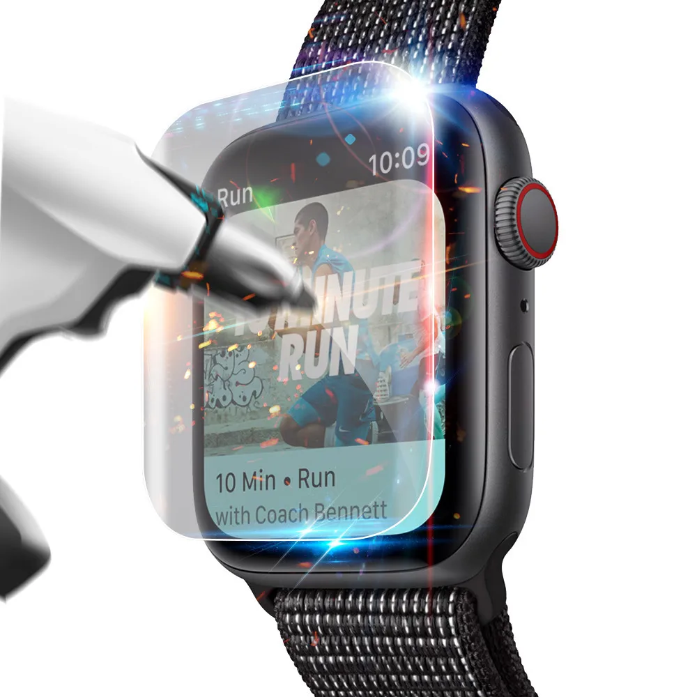 3 шт Взрывозащищенная защитная пленка tpu для Apple Watch Series 4 44 мм Защитная пленка для экрана ультра тонкий светильник HD прозрачный без пузырей