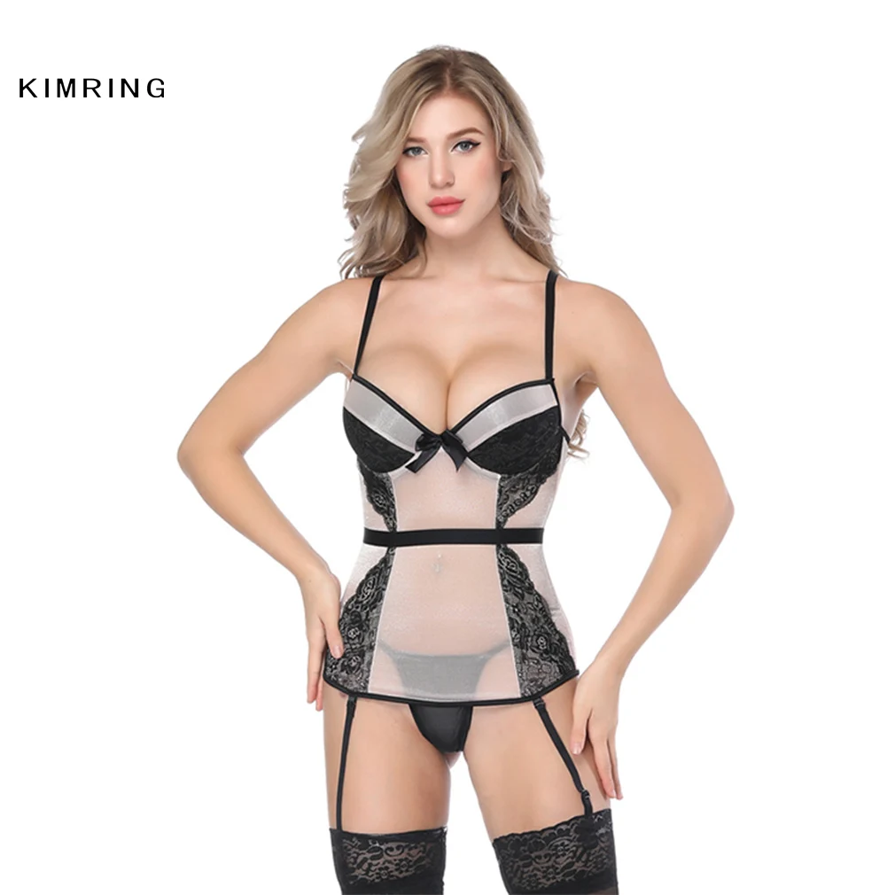 Сексуальный корсет бюстье Kimring экзотическое нижнее белье цветочное кружевное