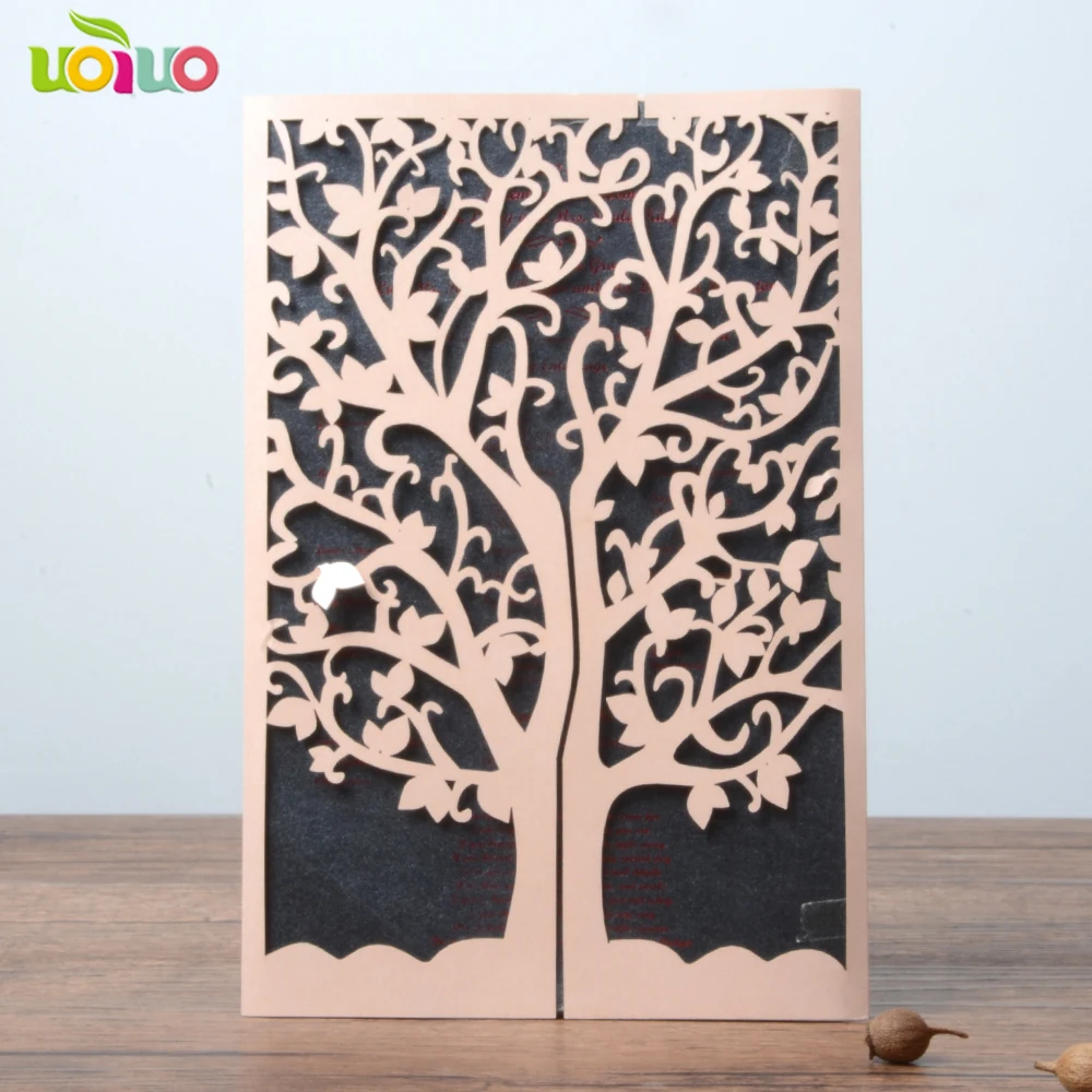 Высокое качество королевский синий высечка свадебные пригласительные открытки