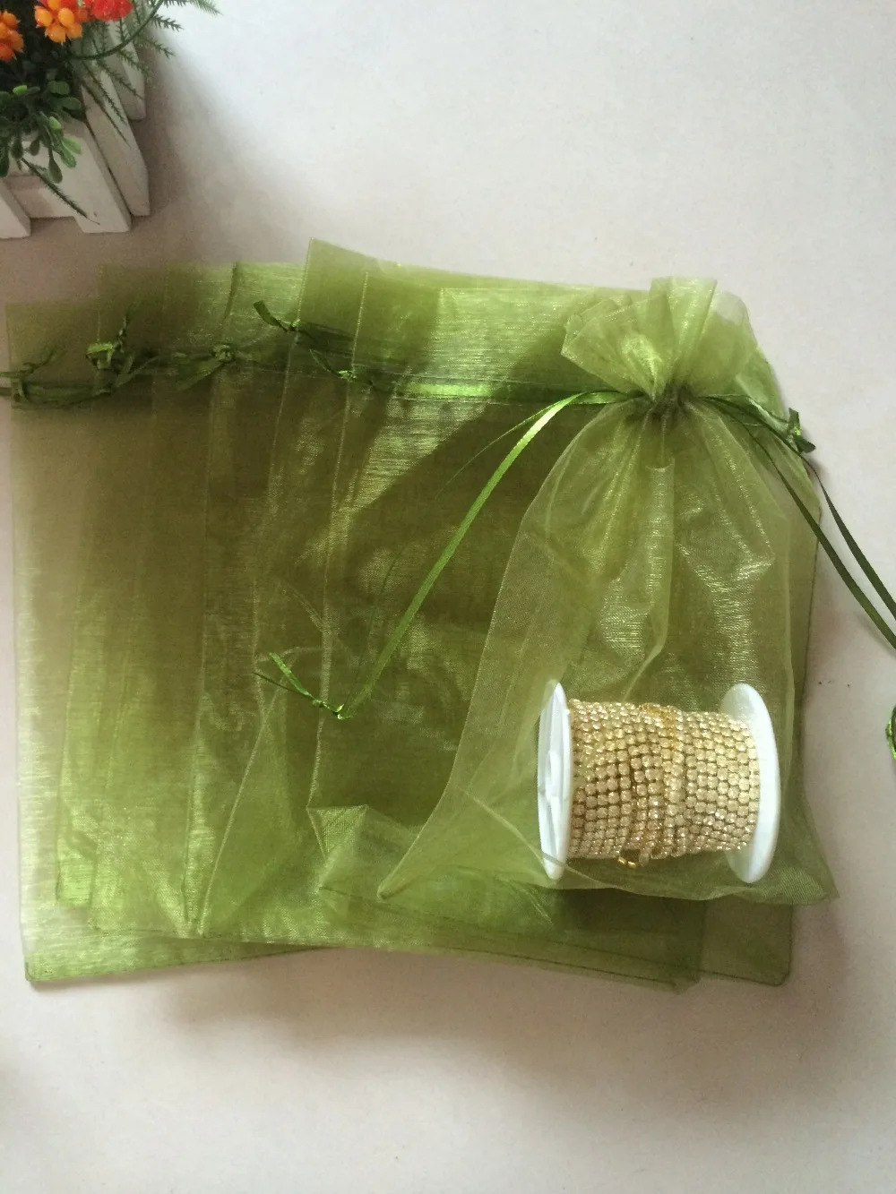 

Бесплатная доставка, 100 шт./лот, Зеленый мох 17x23 см, рождественские и свадебные подарочные сумки, подарочные пакеты для ювелирных изделий