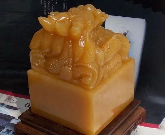 Очень большой натуральный рисовый топаз Longpan Dragon jade seal гостиная офисное