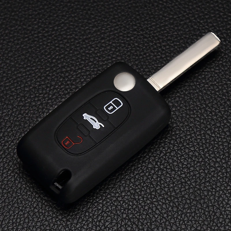 Высококачественный силиконовый чехол для ключей Peugeot 3 button 206 207 306 307 308 407 408/Citroen C2 C3