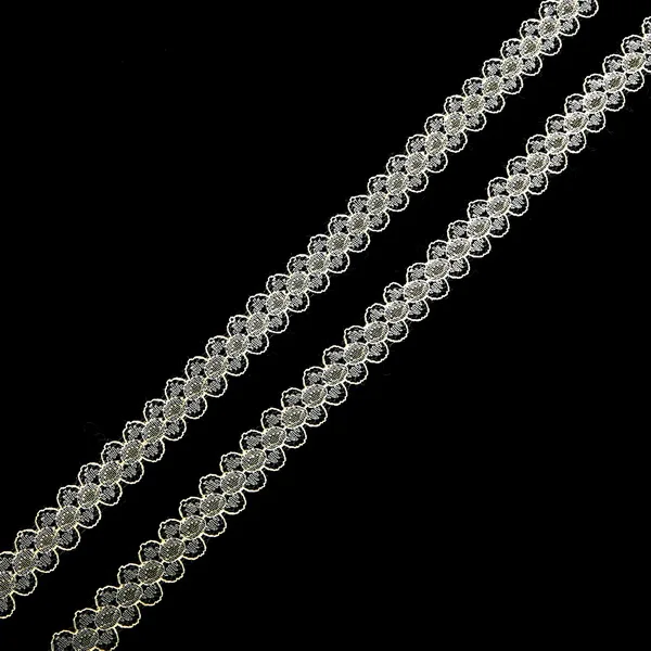 Ivory 5 ярдов/партия кружевная лента 15 мм кружевная отделка ткань вышитая Сетка кружевная отделка для шитья украшения африканская кружевная ткань - Цвет: Ivory