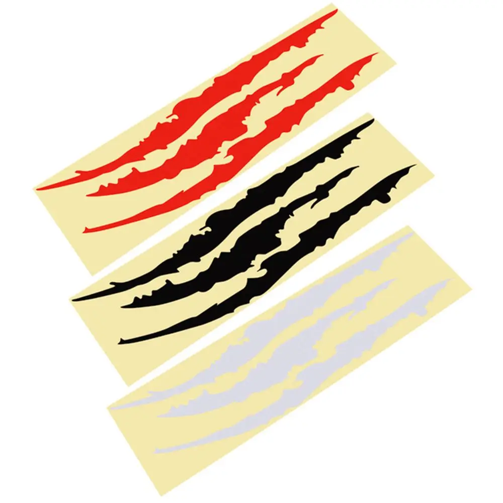 

40cm*12cm Car Reflective Monster Sticker Black/White/Red Scratch Stripe Claw Marks Car Auto Headlight Vinyl Decal Car Styling